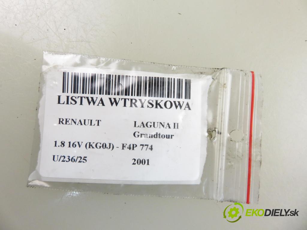 RENAULT LAGUNA II Grandtour (KG0/1_) KOMBI 2001 0,00 1.8 16V (KG0J) - F4P 774 1783,00 Lišta vstrekovacia 7700112777 ; H028797 ; ITG048 (Vstrekovacia lišta)