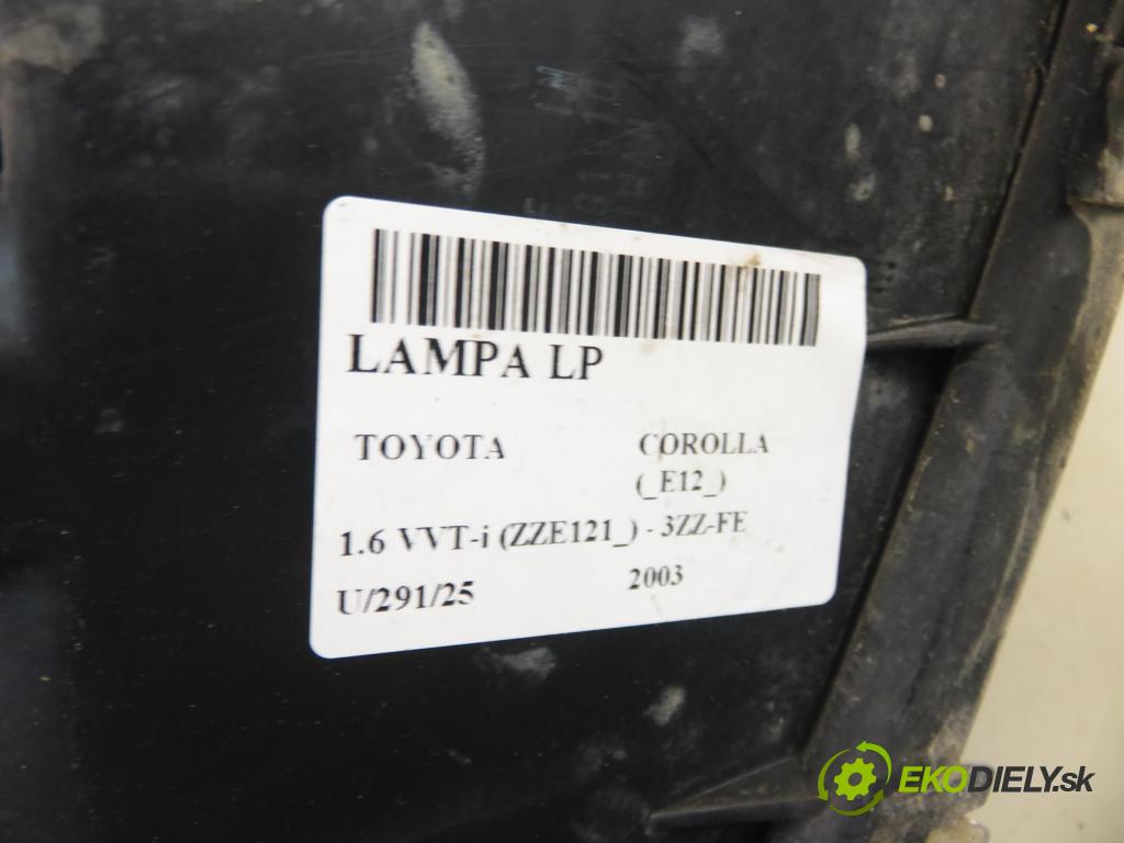 TOYOTA COROLLA (_E12_) HB 2003 81,00 1.6 VVT-i (ZZE121_) - 3ZZ-FE 1598,00 Svetlo LP 20A242B