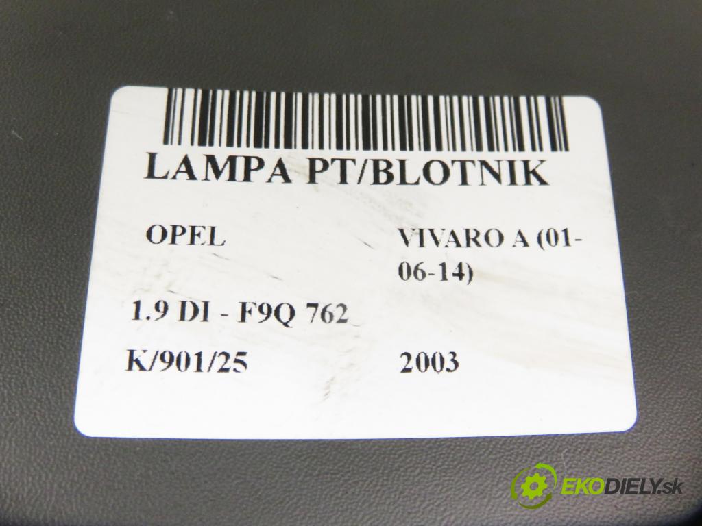 OPEL VIVARO A Autobus (X83) BUS 2003 60,00 1.9 DCI 80 - F9Q 762 1870,00 světlo pravé zadní 