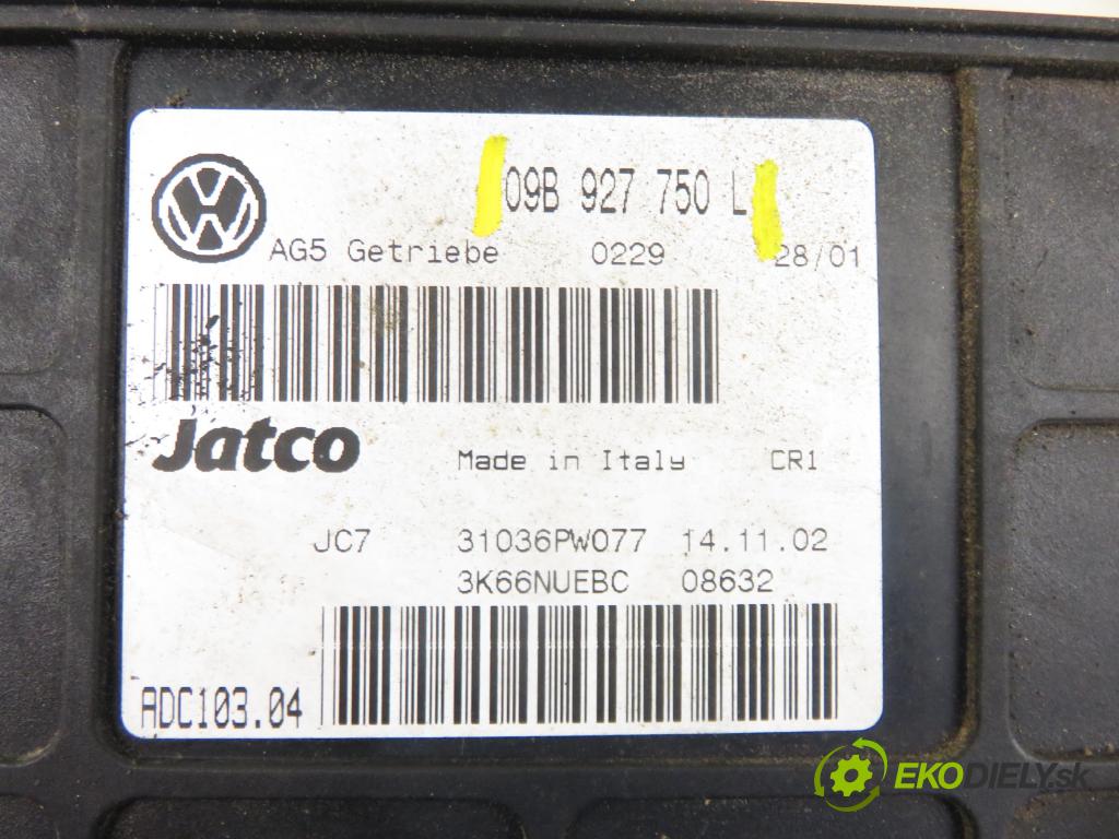VW SHARAN (7M8, 7M9, 7M6) MINIVAN 2002 85,00 1.9 TDI PD 115 - AUY 1896,00 Riadiaca jednotka prevodovky 09B927750L