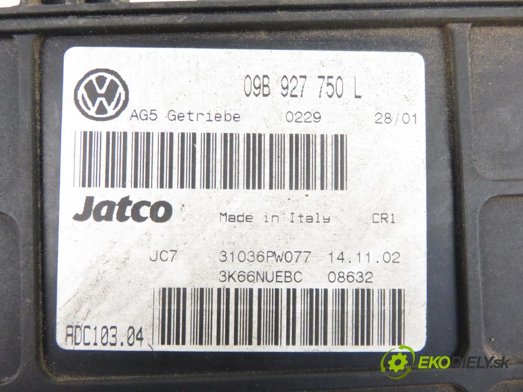 VW SHARAN (7M8, 7M9, 7M6) MINIVAN 2002 85,00 1.9 TDI PD 115 - AUY 1896,00 Riadiaca jednotka prevodovky 09B927750L
