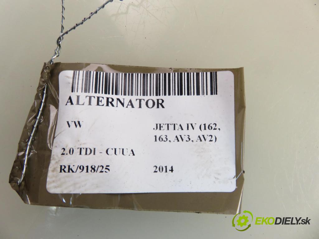 VW JETTA IV (162, 163, AV3, AV2) SEDAN 2014 81,00 2.0 TDI CR 110 - CUUA 1968,00 Alternátor 03L903023K (Alternátor)