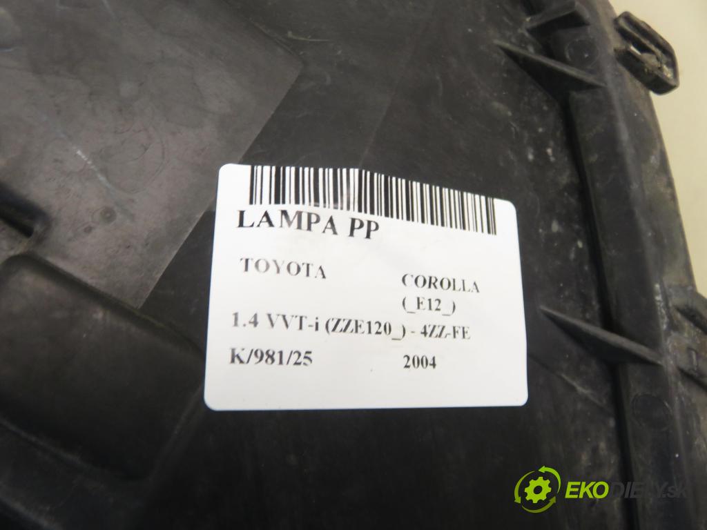 TOYOTA COROLLA (_E12_) HB 2004 71,00 1.4 VVT-i 97 (ZZE120) - 4ZZ-FE 1398,00 Svetlo PP 89006309