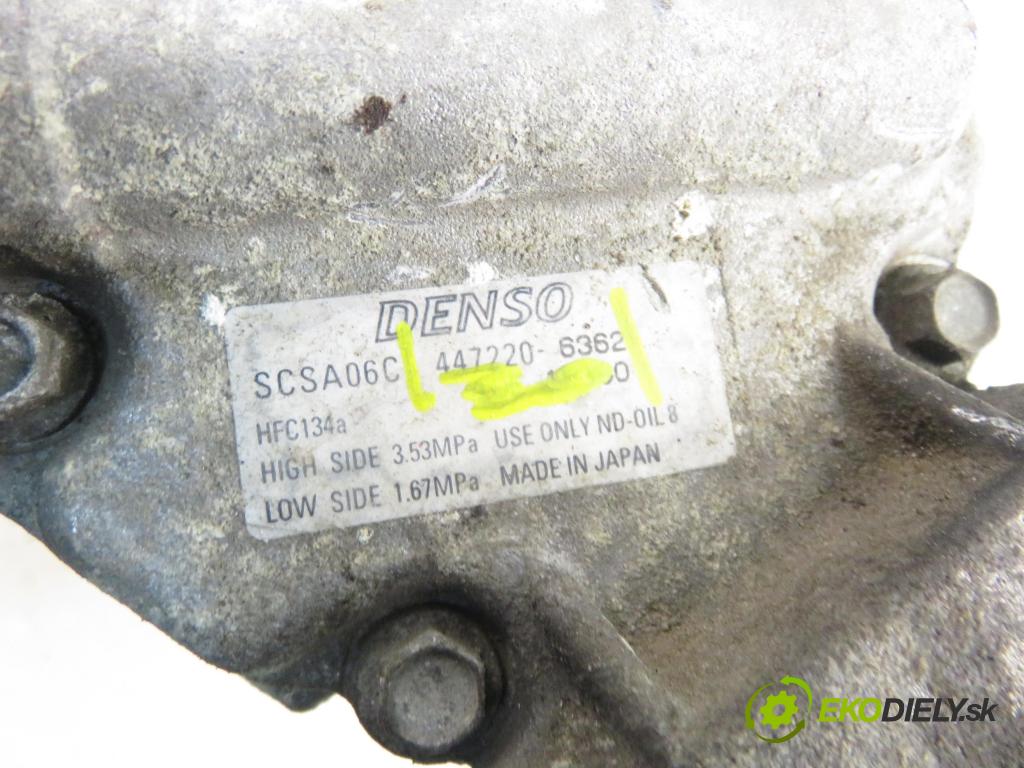 TOYOTA COROLLA (_E12_) HB 2004 71,00 1.4 VVT-i 97 (ZZE120) - 4ZZ-FE 1398,00 KOMPRESOR: klimatizácie 4472206362 (Kompresor klimatizácie)