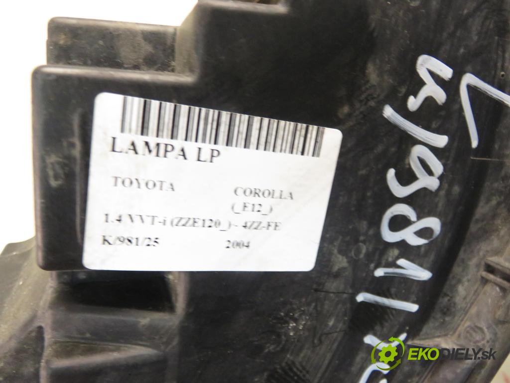 TOYOTA COROLLA (_E12_) HB 2004 71,00 1.4 VVT-i 97 (ZZE120) - 4ZZ-FE 1398,00 Svetlo LP 89006310