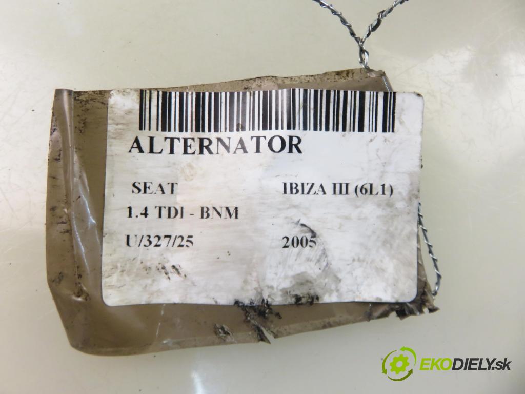 SEAT IBIZA III (6L1) HB 2005 51,00 1.4 TDI PD 70 - BNM 1422,00 Alternátor 045903023 (Alternátory)