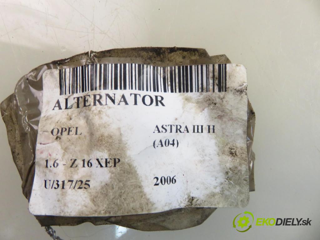 OPEL ASTRA H (A04) HB 2006 77,00 1.6 - Z 16 XEP 1598,00 Alternátor 55556067 ; 0124425020 ; 55556067ZJ (Alternátory)