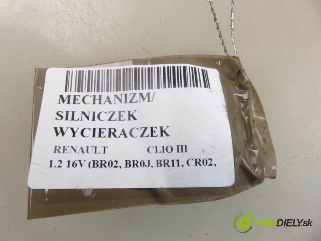 RENAULT CLIO III (BR0/1, CR0/1) HB 2006 55,00 1.2 16V 75 - D4F 740 1149,00 MECHANISMUS/ motorek stěračů 8200268931G ; 54523611