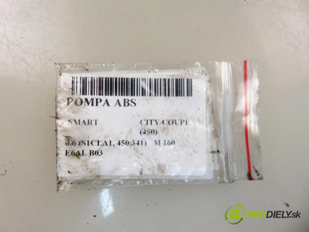 SMART CITY-COUPE (450) HB 1999 40,00 0.6 R3 55 - M 160 E6AL B03 599,00 Pumpa ABS 0273004235 ; 0004765V005 ; 0265215487 (Pumpa ABS)