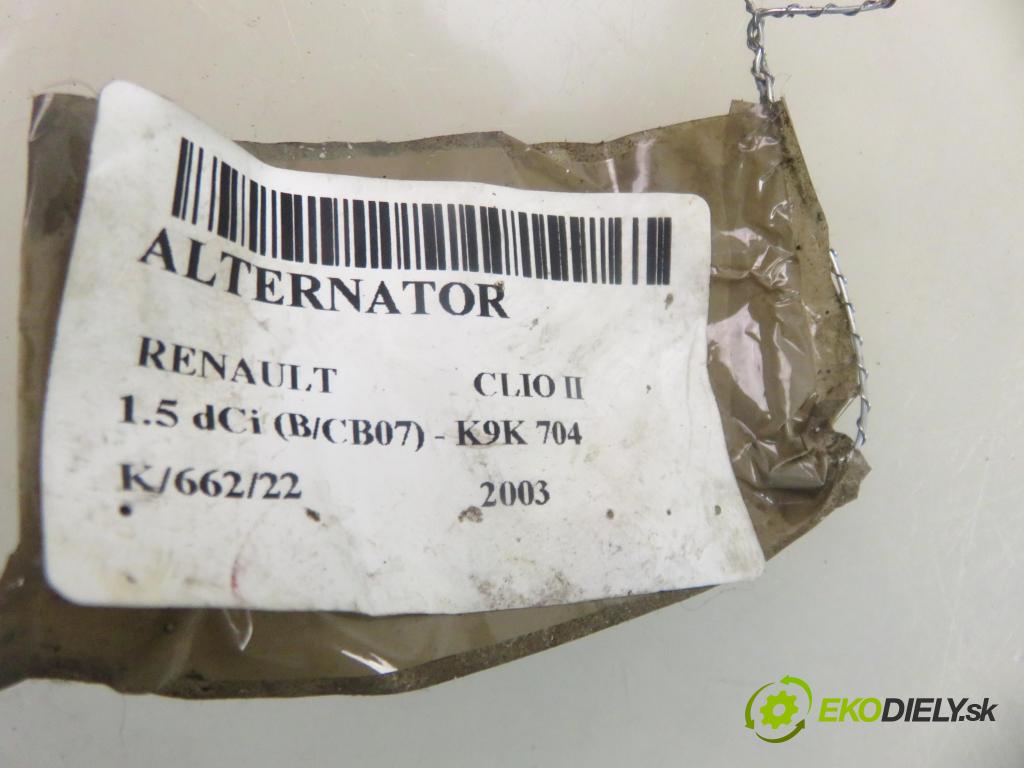 RENAULT CLIO II (BB_, CB_) HB 2003 48,00 1.5 dCi 65 - K9K 704 1461,00 Alternátor 8200120286 (Alternátor)