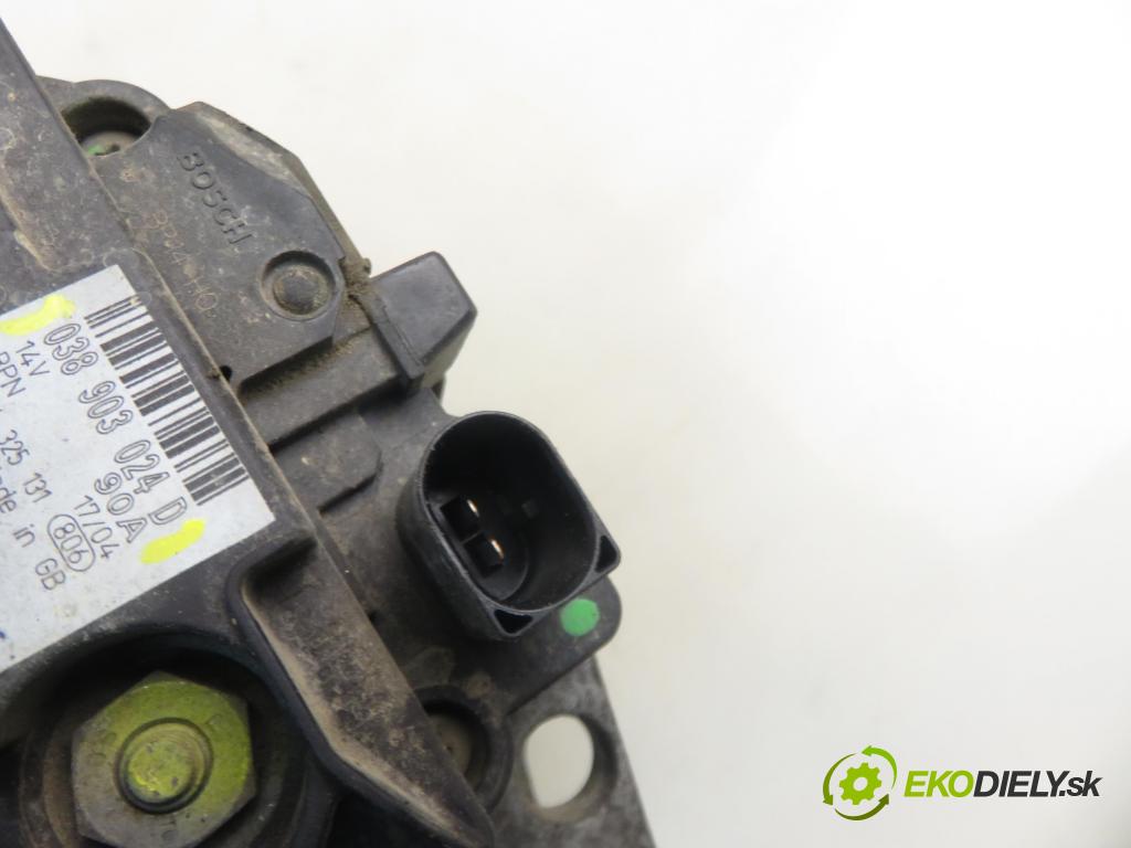 VW BORA (1J2) SEDAN 2002 74,00 1.9 TDI PD 101 - ATD 1896,00 Alternátor 038903024D (Alternátor)