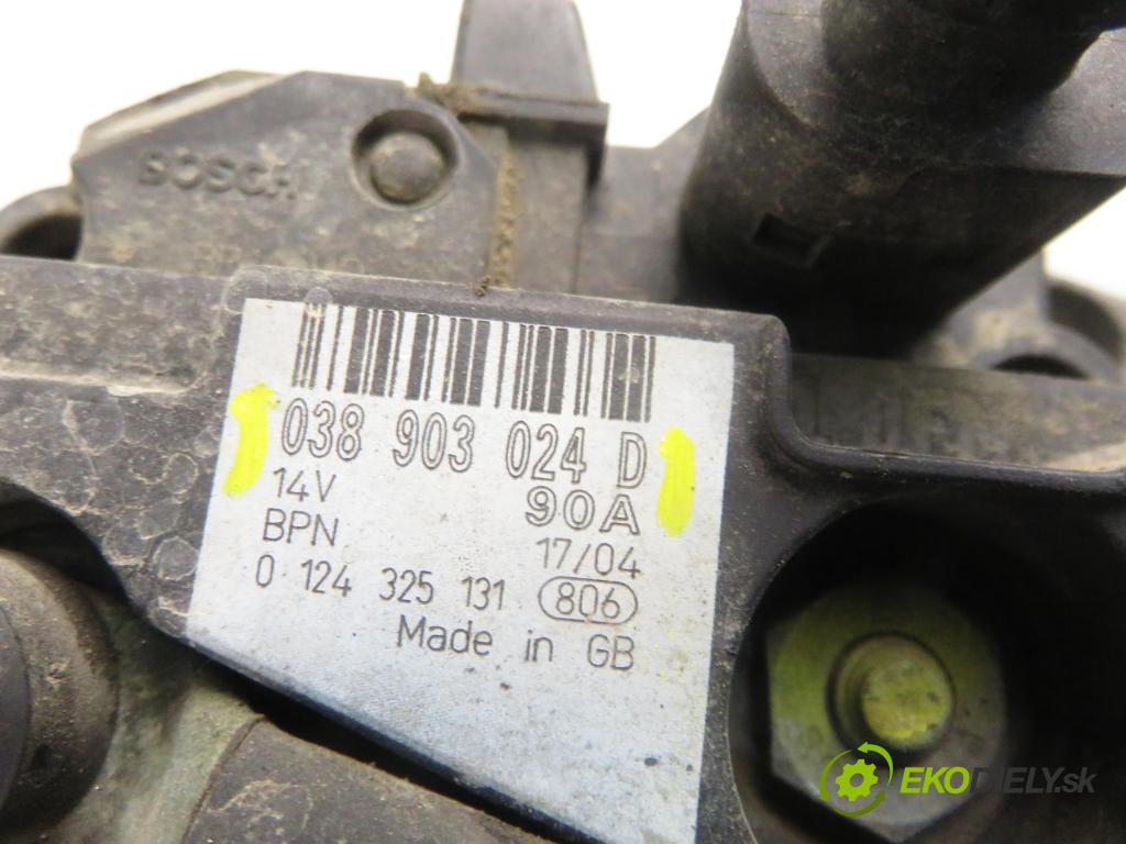 VW BORA (1J2) SEDAN 2002 74,00 1.9 TDI PD 101 - ATD 1896,00 Alternátor 038903024D (Alternátor)