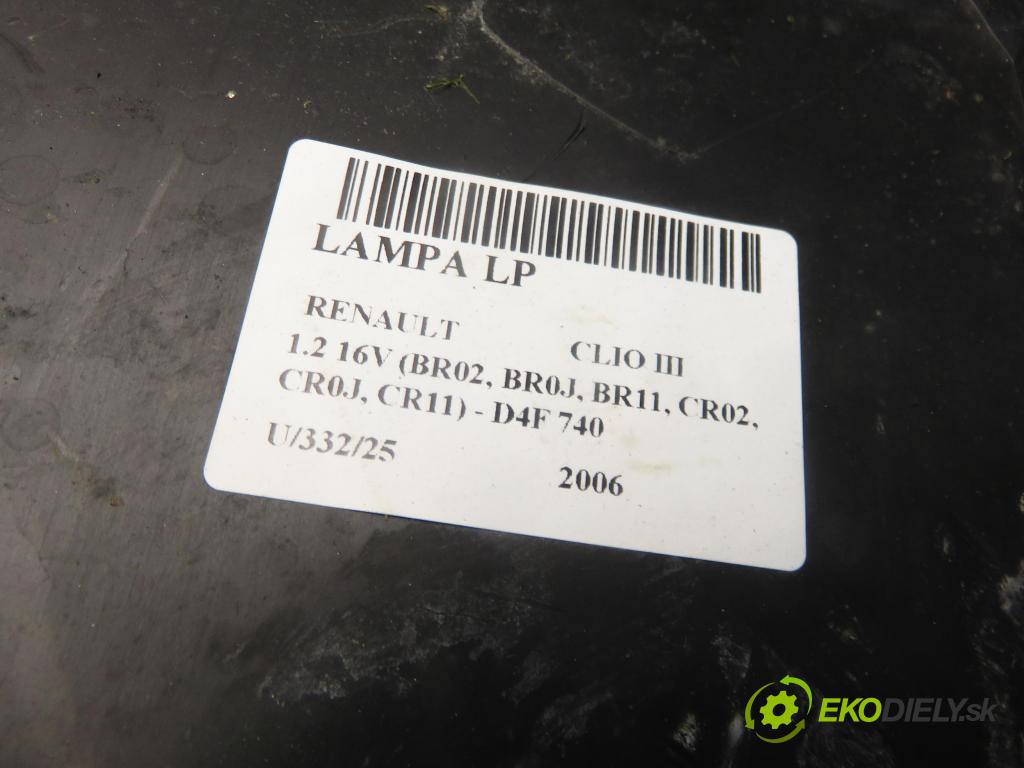 RENAULT CLIO III (BR0/1, CR0/1) HB 2006 55,00 1.2 16V 75 - D4F 740 1149,00 Svetlo LP 12091910