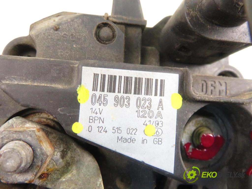 VW POLO (9N_) HB 2003 55,00 1.4 TDI - BAY 1422,00 Alternátor 045903023A ; 0124515022 (Alternátor)