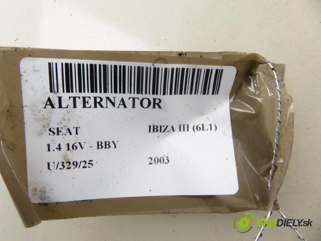 SEAT IBIZA III (6L1) HB 2003 55,00 1.4 16V - BBY 1390,00 Alternátor 037903025M ; 0124325013 (Alternátor)