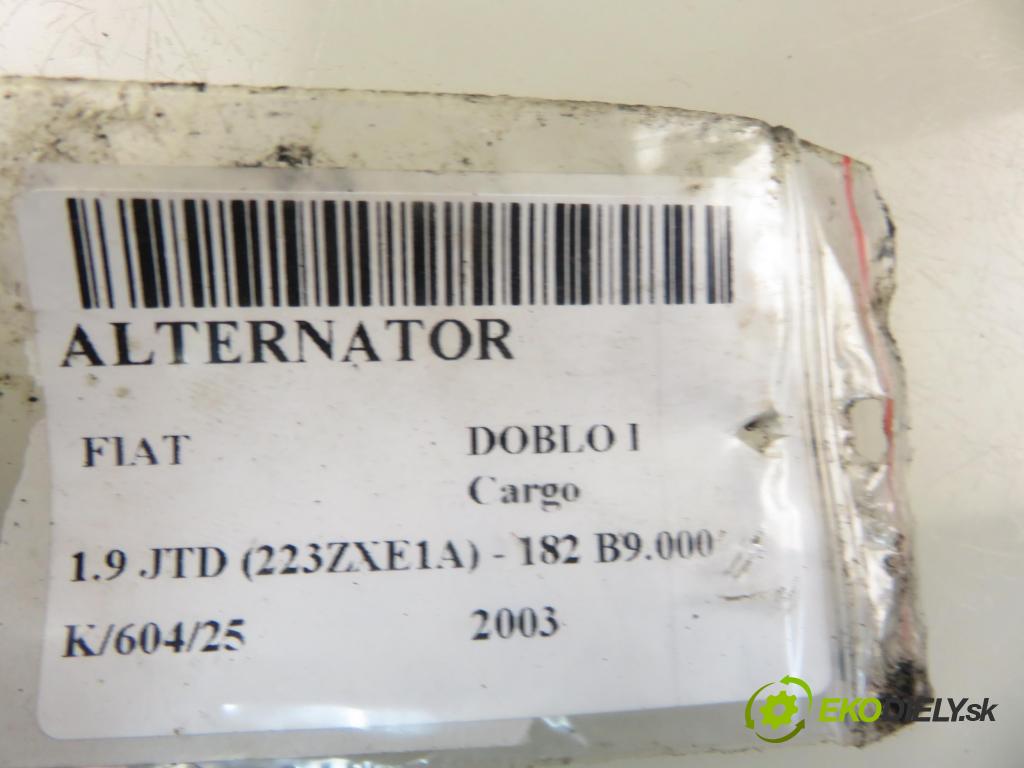 FIAT DOBLO Cargo (223_) FURGON 2003 74,00 1.9 JTD 100 - 182 B9.000 1910,00 Alternátor 46782213 (Alternátor)