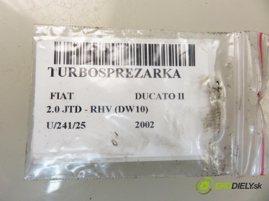 FIAT DUCATO (230_) FURGON 2002 62,00 2.0 JTD - RHV (DW10) 1997,00 Turbodúchadlo K03364732 (Turbodúchadlo (kompletné))