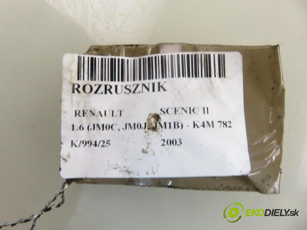 RENAULT SCENIC II (JM0/1_) MINIVAN 2003 83,00 1.6 (JM0C, JM0J, JM1B) - K4M 782 1598,00 Štartér 8200266777A ; D7E47 (Štartér)