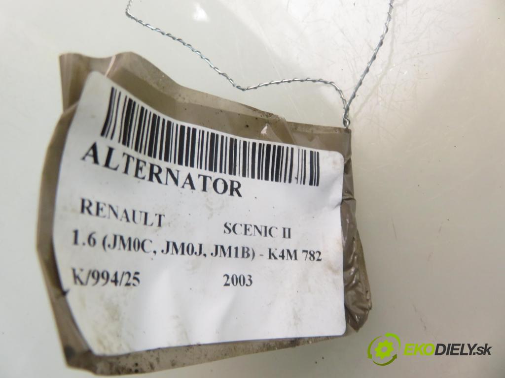 RENAULT SCENIC II (JM0/1_) MINIVAN 2003 83,00 1.6 (JM0C, JM0J, JM1B) - K4M 782 1598,00 Alternátor STX100027 (Alternátor)