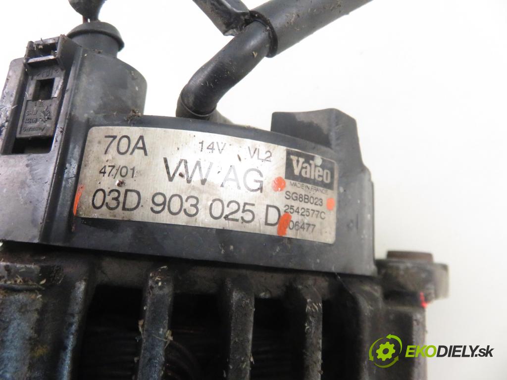 VW POLO (9N_) HB 2002 47,00 1.2 12V 64 - AZQ 1198,00 Alternátor 03D903025D ; SG8B023 (Alternátor)