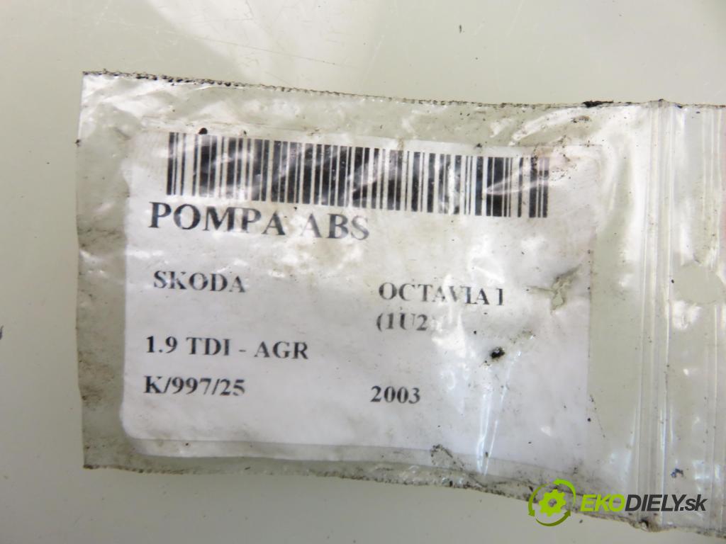 SKODA OCTAVIA I (1U2) LIFTBACK 2003 66,00 1.9 TDI 90- AGR 1896,00 Pumpa ABS 1C0907379K ; 10096003163 (Pumpa ABS)