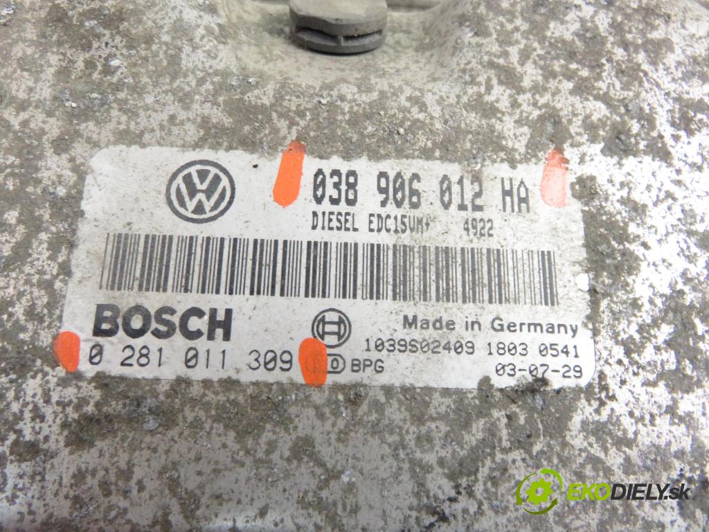 SKODA OCTAVIA I (1U2) LIFTBACK 2003 66,00 1.9 TDI 90- AGR 1896,00 Riadiaca jednotka Motor 038906012HA ; 0281011309