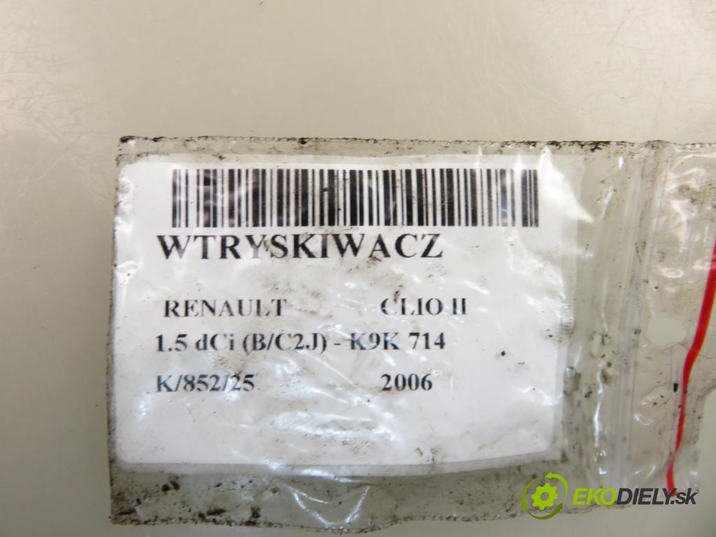 RENAULT CLIO II (BB_, CB_) HB 2006 50,00 1.5 dCi 68 - K9K 714 1461,00 vstrekovač EJBR01801Z ; 8200206565 ; 8200049873 (Vstrekovač paliva)