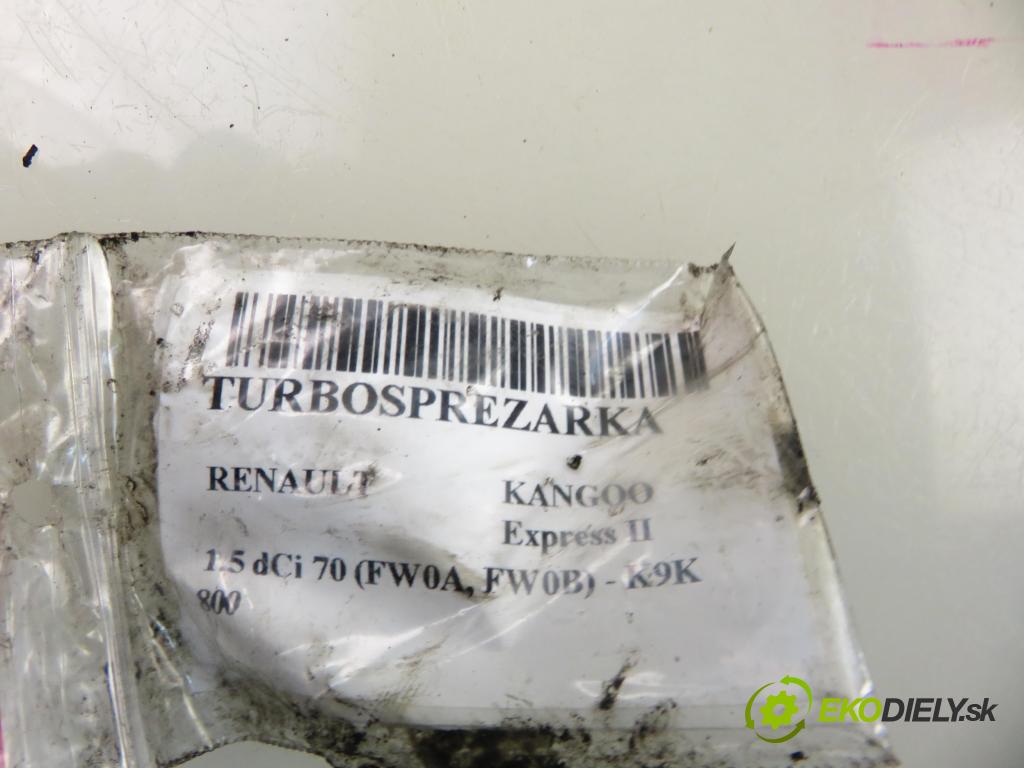 RENAULT KANGOO Express II (FW0/1_) FURGON 2011 50,00 1.5 dCi 70 - K9K 800 1461,00 Turbodúchadlo 54359700033 (Turbodúchadlo (kompletné))