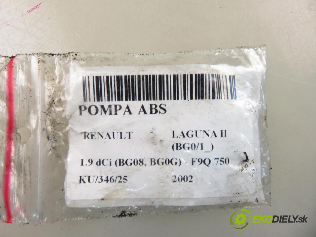 RENAULT LAGUNA II (BG0/1_) LIFTBACK 2002 88,00 1.9 dCi 120 - F9Q 750 1870,00 Pumpa ABS 10096014113 ; 8200053423B (Pumpa ABS)