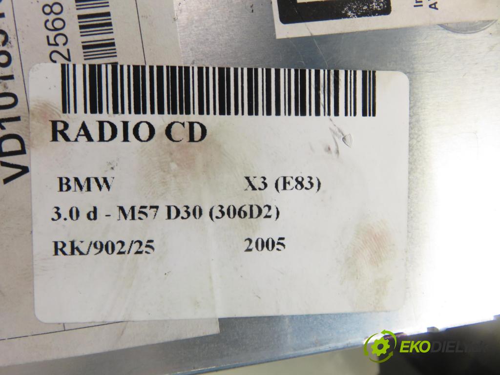 BMW X3 (E83) SUV 2005 150,00 xDrive 3.0 d 204 -  M57 D30 (306D2) 2993,00 RADIO CD 4154936