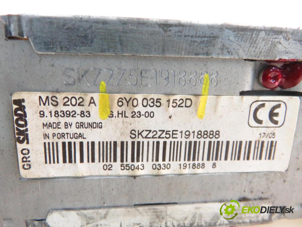 SKODA FABIA I Combi (6Y5) KOMBI 2005 47,00 1.9 SDI 64 - ASY 1896,00 RADIO Modul 6Y0035152D