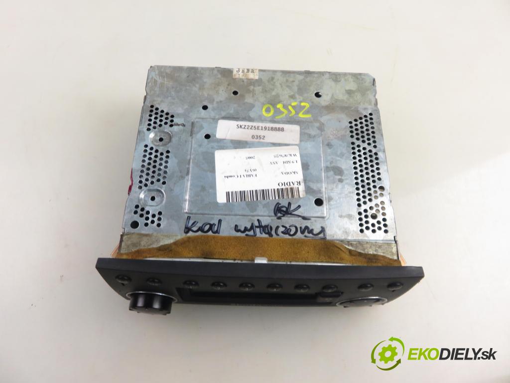SKODA FABIA I Combi (6Y5) KOMBI 2005 47,00 1.9 SDI 64 - ASY 1896,00 RADIO Modul 6Y0035152D