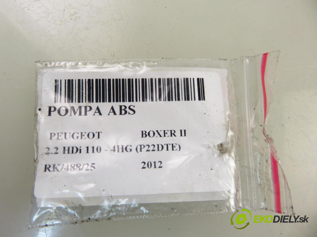 PEUGEOT BOXER Skrzynia FURGON 2012 81,00 2.2 HDi 110 - 4HG (P22DTE) 2198,00 Pumpa ABS 51879520 ; 0265260047 ; 0265805024 (Pumpa ABS)