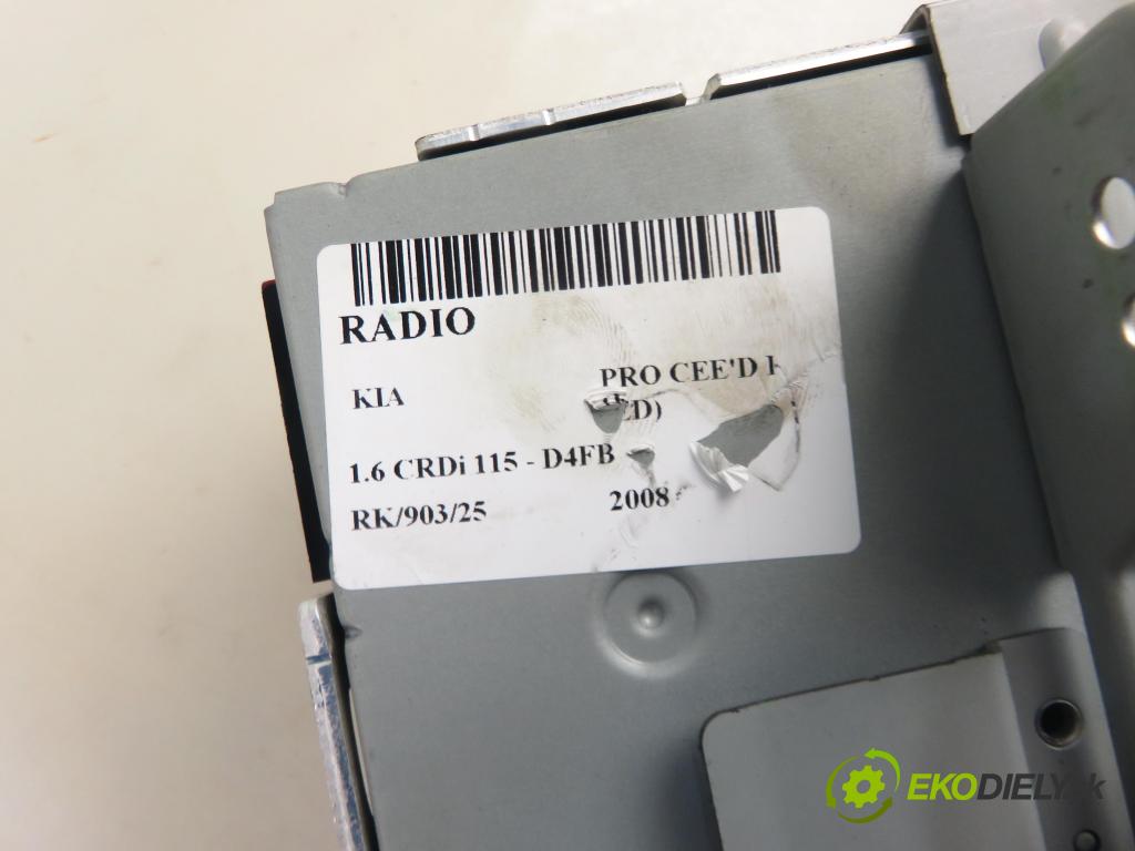KIA PRO CEE'D (ED) HB 2008 85,00 1.6 CRDi 115 - D4FB 1582,00 RADIO CD 961401H600
