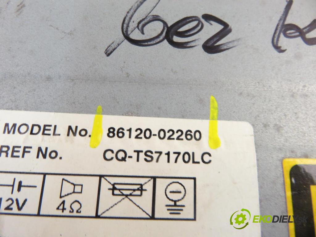 TOYOTA COROLLA (_E12_) HB 2003 81,00 1.6 VVT-i (ZZE121_) - 3ZZ-FE 1598,00 RADIO CD 8612002260