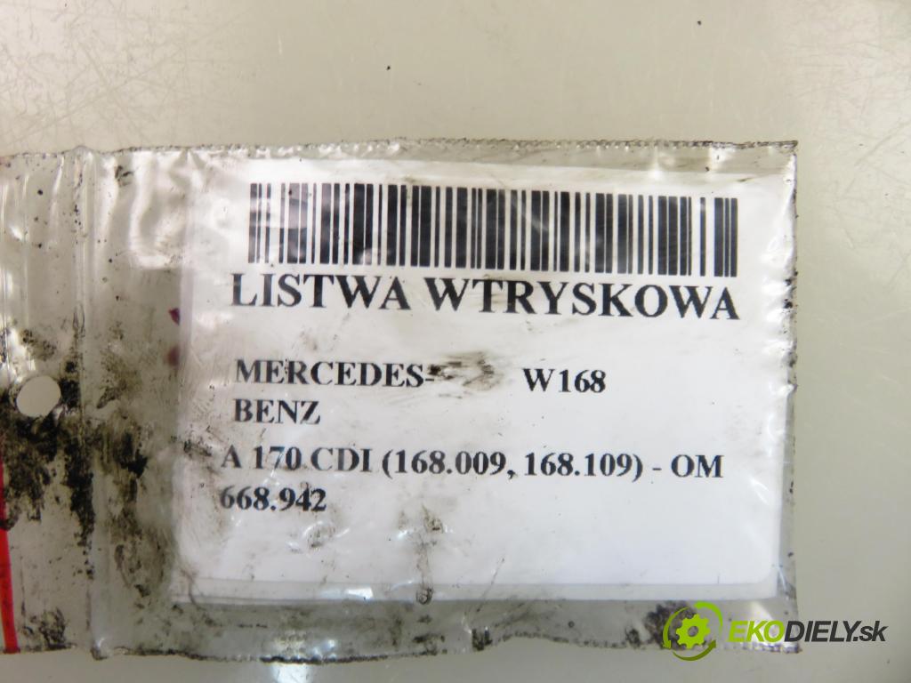 MERCEDES-BENZ KLASA A (W168) HB 2003 70,00 A 170 CDI 95 - OM 668.942 1689,00 snímač TLAK: paliva 0281002241 ; 6110780149