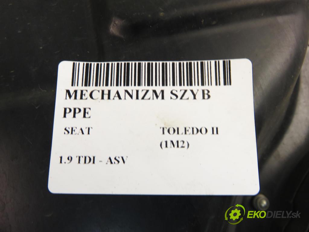 SEAT TOLEDO II (1M2) SEDAN 2002 81,00 1.9 TDI - ASV 1896,00 mechanismus oken PPE 1M1837730B ; 1J0959802G
