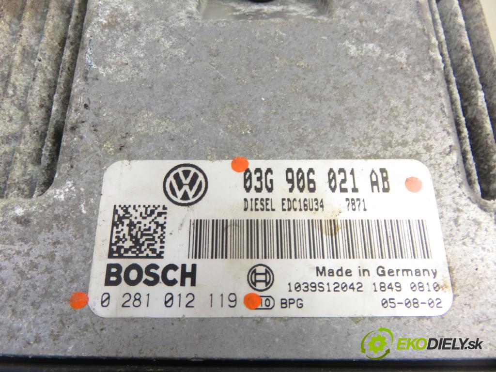 VW PASSAT B6 (3C2) SEDAN 2006 103,00 2.0 TDI - BMP 1968,00 Riadiaca jednotka Motor 03G906021AB ; 0281012119