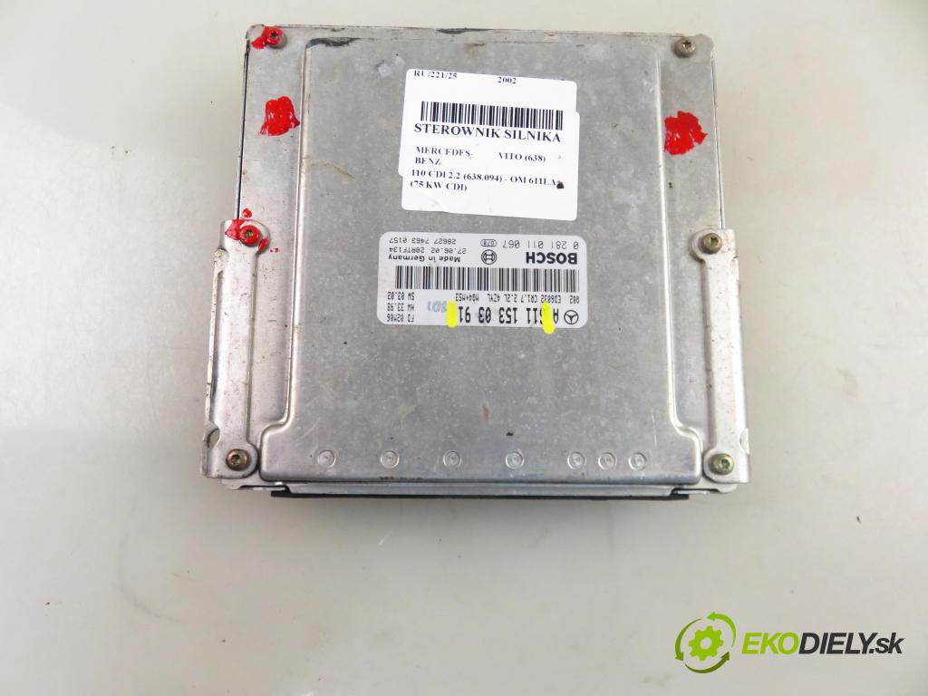 MERCEDES-BENZ VITO Skrzynia (638) FURGON 2002 90,00 112 CDI 2.2 (638.094) - OM 611.980 2151,00 Riadiaca jednotka Motor 6111530391 ; 0281011067