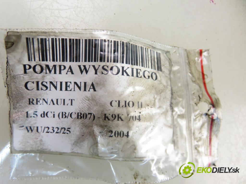 RENAULT CLIO II (BB_, CB_) HB 2004 48,00 1.5 dCi 65 - K9K 704 1461,00 pumpa vysokého TLAK: R9042A014A ; 8200057346 ; 8200057225