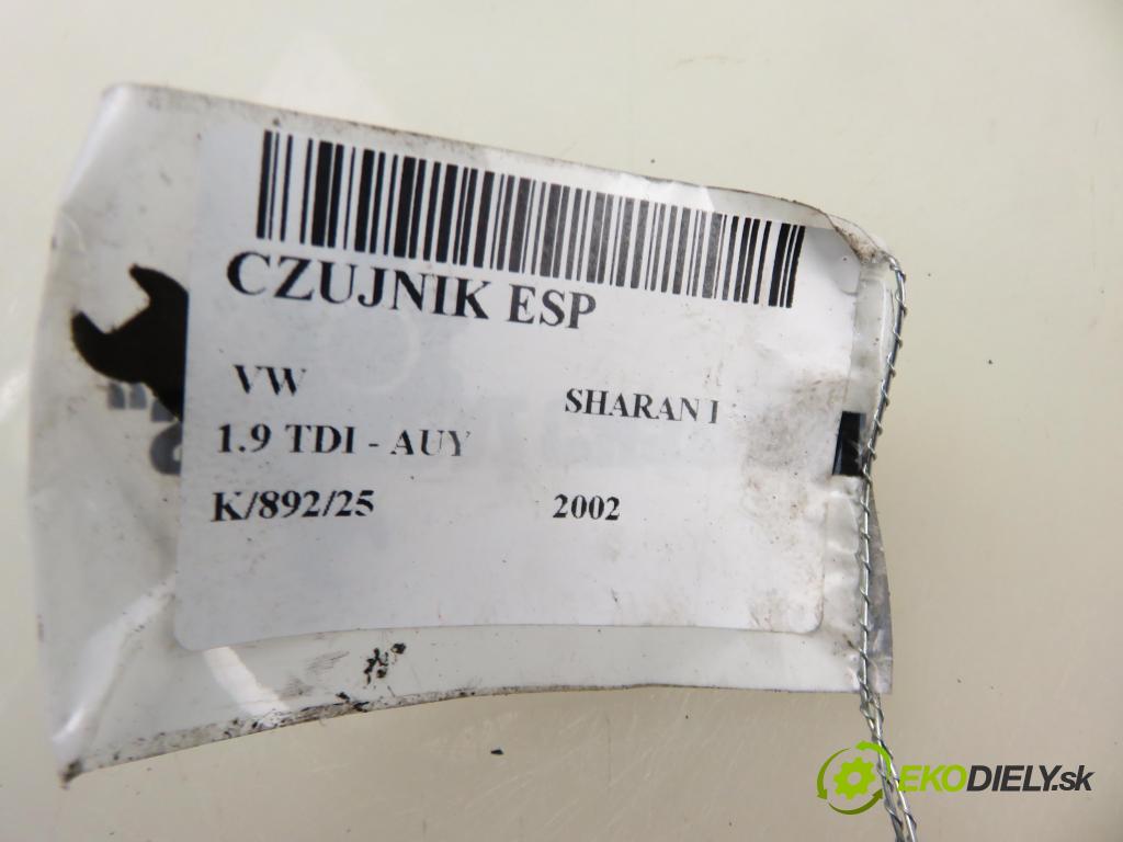 VW SHARAN (7M8, 7M9, 7M6) MINIVAN 2002 85,00 1.9 TDI PD 115 - AUY 1896,00 snímač ESP 7M3907637 ; 1J0907651A ; YM212C184AA