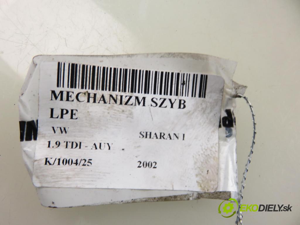 VW SHARAN (7M8, 7M9, 7M6) MINIVAN 2002 85,00 1.9 TDI PD 115 - AUY 1896,00 mechanismus oken YM21A23201AA