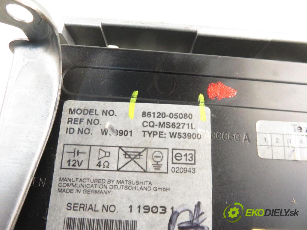 TOYOTA AVENSIS sedan (_T25_) SEDAN 2003 85,00 2.0 D-CAT 116- 1CD-FTV 1995,00 RADIO CD 8612005080 ; 5590205050F