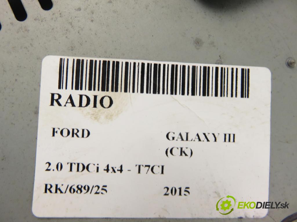 FORD GALAXY III (CK) MINIVAN 2015 110,00 2.0 TDCi 4x4 - T7CI 1997,00 RADIO CD EM2T19C107CF