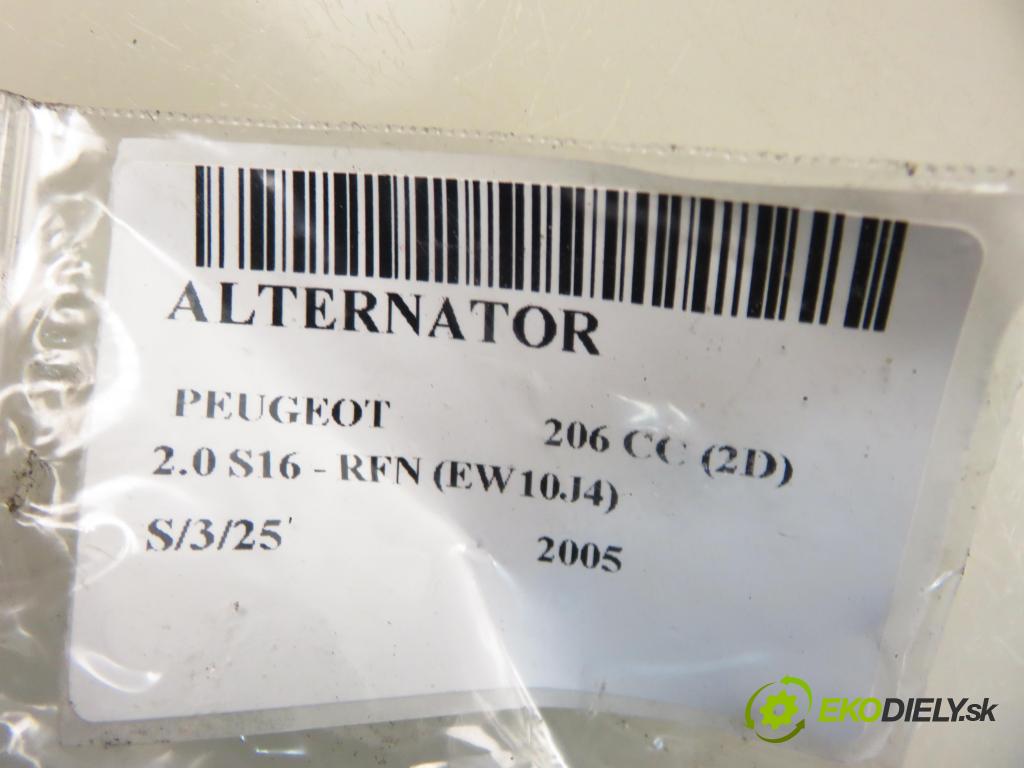 PEUGEOT 206 CC (2D) CABRIO 2005 100,00 2.0 S16 - RFN (EW10J4) 1997,00 Alternátor 9649611480 (Alternátor)