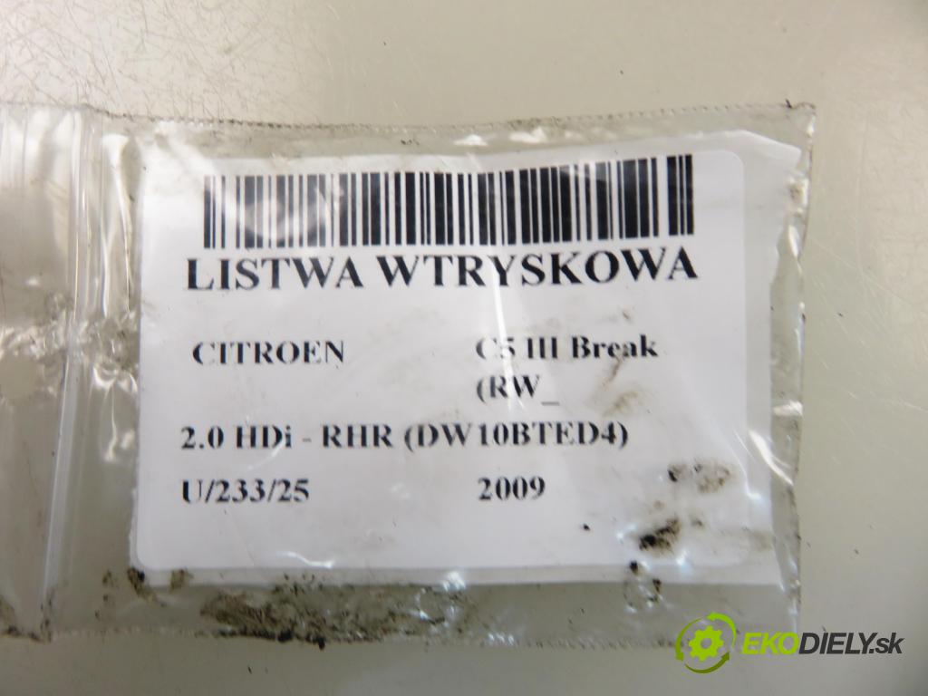 CITROEN C5 III Break (RW_) KOMBI 2009 100,00 2.0 HDi - RHR (DW10BTED4) 1997,00 lišta vstřikovací R9144Z180A ; 9656391180 ; 55PP0603 (Vstřikovací lišta)