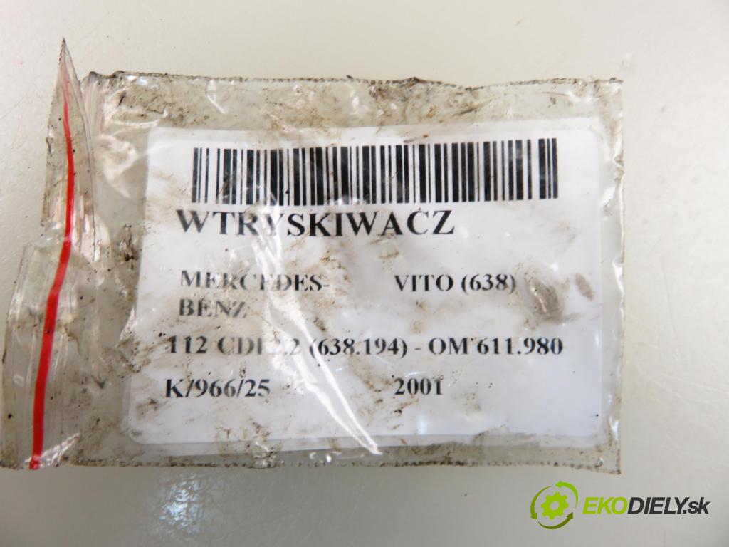 MERCEDES-BENZ VITO Autobus (638) BUS 2001 90,00 112 CDI 2.2 122  - OM 611.980 2151,00 vstrekovač 0445110035 ; 6130700187 (Vstrekovač paliva)