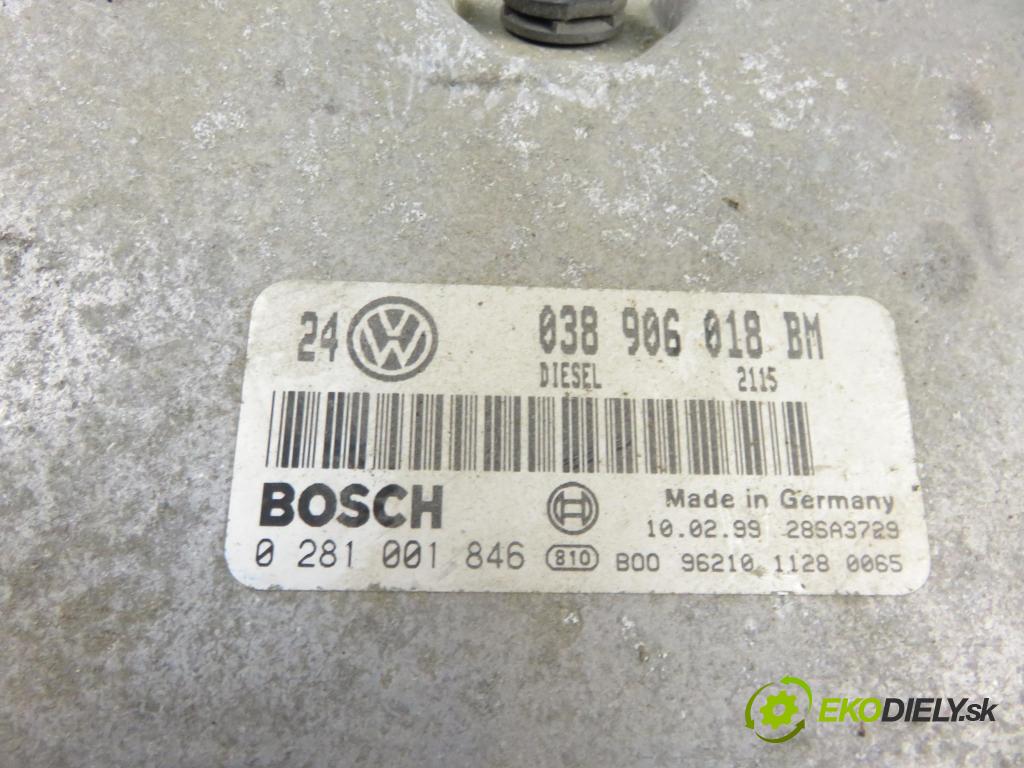 VW BORA (1J2) SEDAN 2000 81,00 1.9 TDI 110 - ASV 1896,00 Riadiaca jednotka Motor 038906018BM