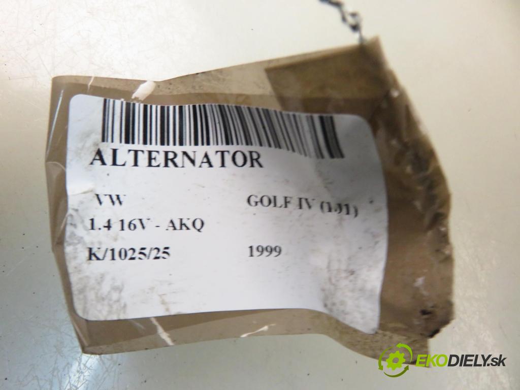 VW GOLF IV (1J1) HB 1999 55,00 1.4 16V 75 - AKQ 1390,00 Alternátor 037903025E ; 0124315004 (Alternátor)