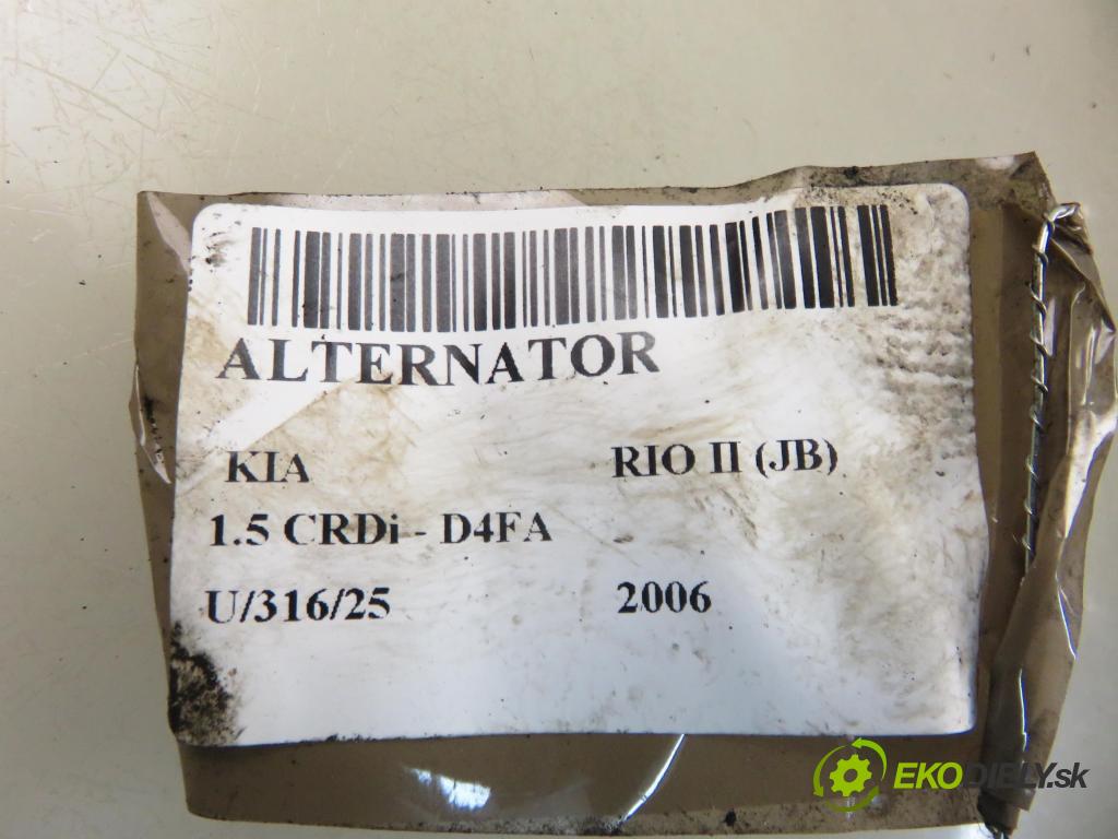 KIA RIO II (JB) SEDAN 2006 81,00 1.5 CRDi 110 - D4FA 1493,00 Alternátor 373002A110 (Alternátor)